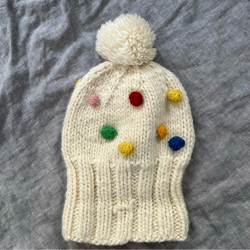 The Blueberry Hill Percy Dot Beanie Rainbow Pom Pom